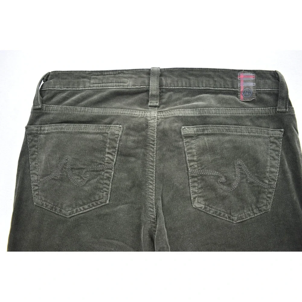 AG Adriano Goldschmied The Angel Bootcut Corduroy Pants Green 27R Made in USA